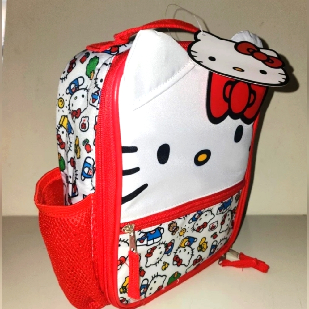 Hello Kitty by Sanrio Insulated Little Girls or Womens Lunch Box Red Bow & White